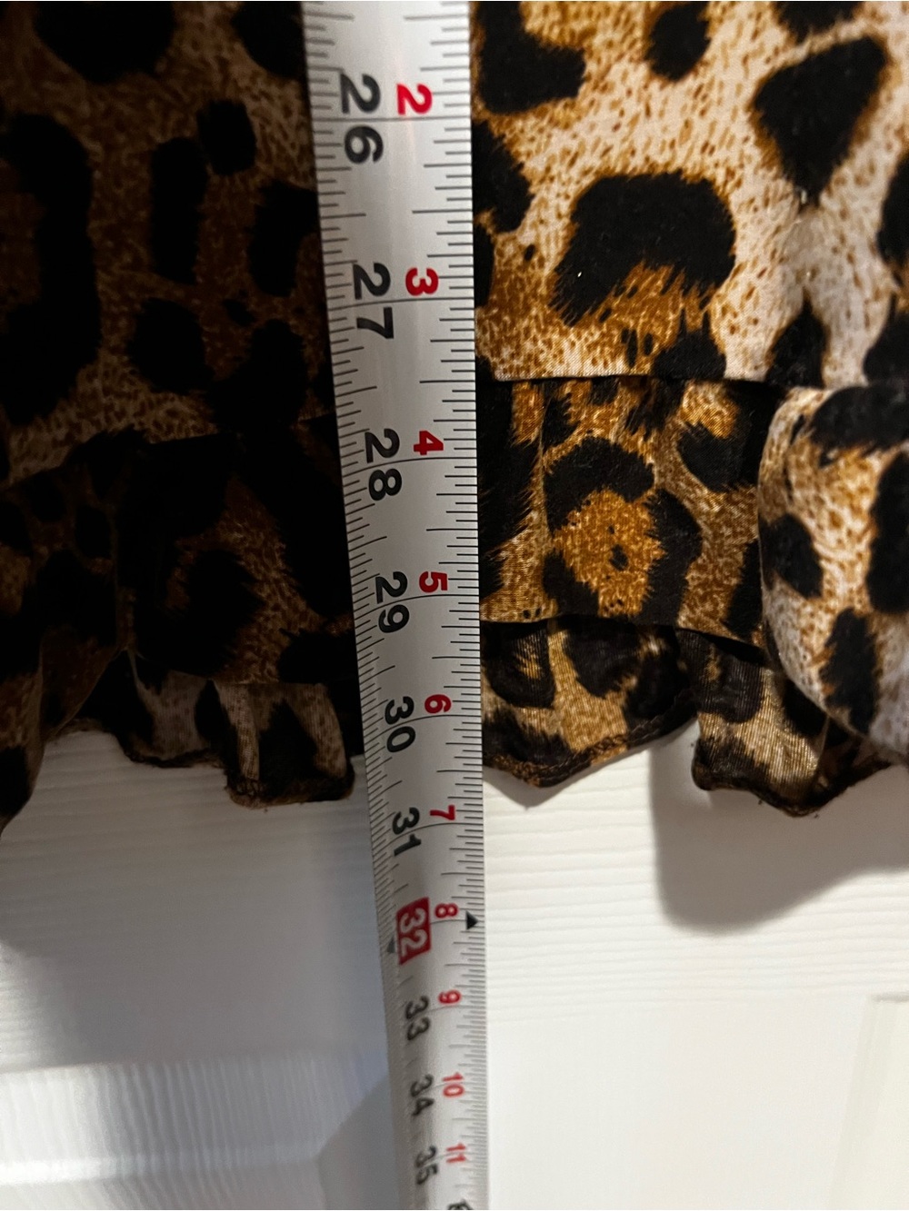 Leopard Print Ruffle Tunic - Brown - Picture 8 of 9